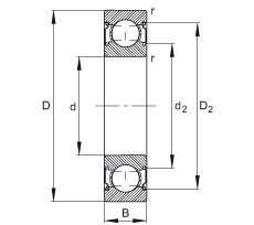 S 6200-C-2Z, ă(ni)Y(ji)(gu)C (j) DIN 625-1 ˜ʵҪߴ磬ɂ(c)g϶ܷ